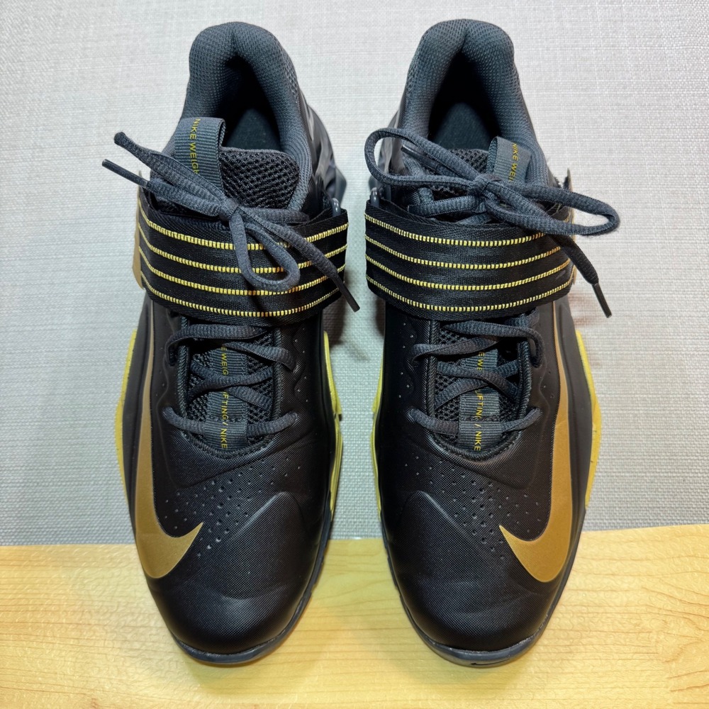 Nike Mens Savaleos Weightlifting Shoes Black Gold Size 10.5 CV5708-001
